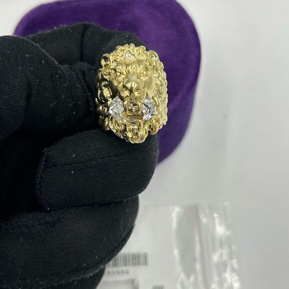 Men’s Gucci iconic Lionhead crystal motif ring size 10 made in Italy - Picture 5 of 9